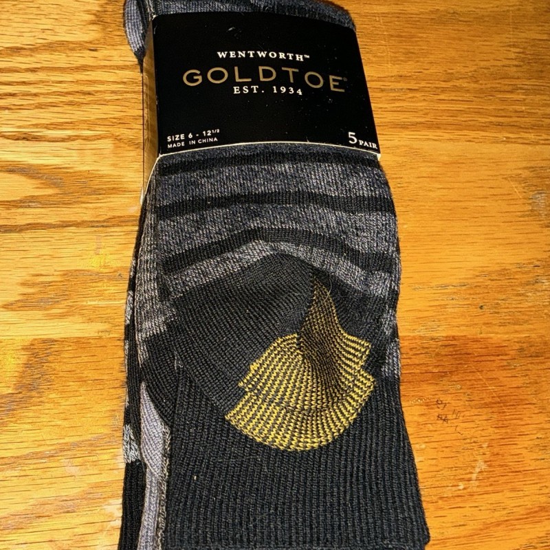 GOLDTOE Men's Wentworth Dress Socks, 5-Pairs, Black, Sz 6-12