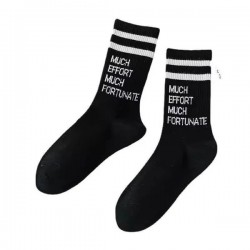 Unisex Chunky Sneaker Socks with Letter Print | Mid-Calf Martin Boot Socks for Women and Men | Trendy Streetwear Socks
