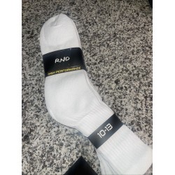 RND 4 Pack White High Performance Crew Socks Mens Size 10-13
