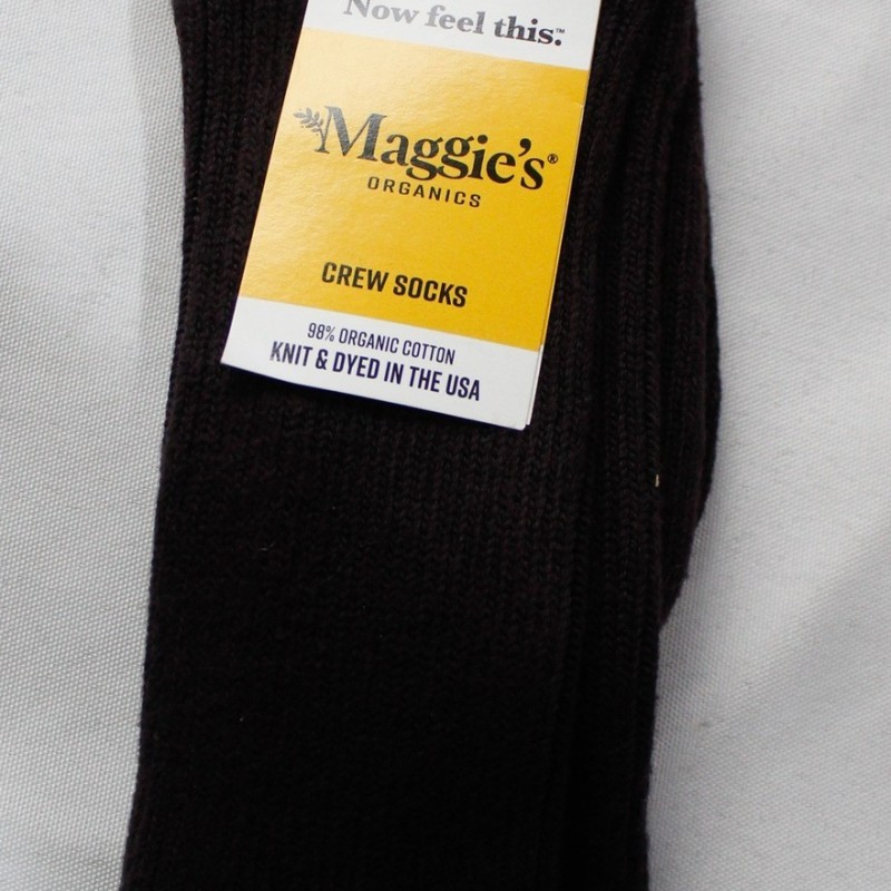 Maggies Organics Unisex Comfortable Long Lasting Crew Socks BM7 Eggplant Large