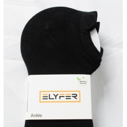 Elyfer Unisex 4-Pack Thin Bamboo Crew Length Ankle Socks DH3 Black 8-10 NWT