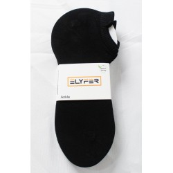 Elyfer Unisex 4-Pack Thin Bamboo Crew Length Ankle Socks DH3 Black 8-10 NWT