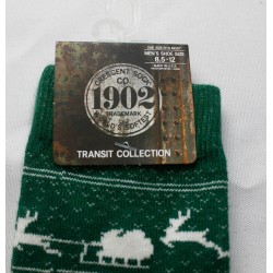 Crescent Sock Co. Men's Holiday Transit Crew Socks ZG3 Sleigh Green Size 8.5-12