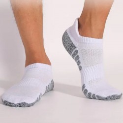 Men's Thickened Sports Socks, 1-4 Pairs Low-top Thick Bottom Non-slip Sweat-absorbing Breathable Sports Socks, Sports Ankle Socks