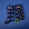 ​Juncture Men’s Novelty Socks Lot 2 Pair Blue Martini & Argyle - Fits Size 6-12