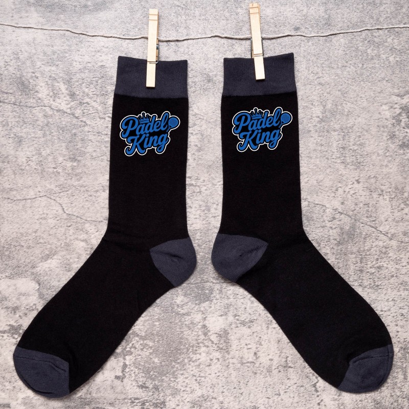 The Padel King Men's Black Socks Fun Birthday Gift For Dad