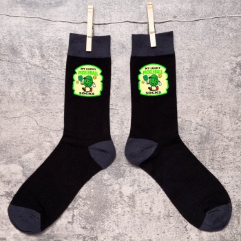 Father's Day My Lucky Pickleball Men's Black Socks Fun Gift For Dad