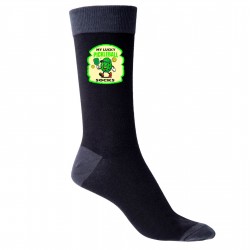 Father's Day My Lucky Pickleball Men's Black Socks Fun Gift For Dad