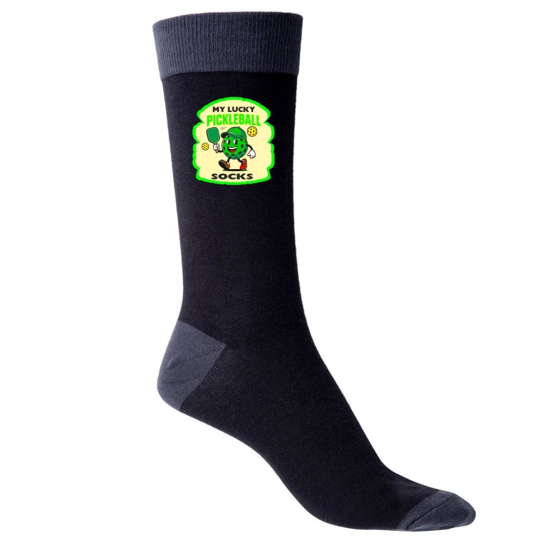 Father's Day My Lucky Pickleball Men's Black Socks Fun Gift For Dad