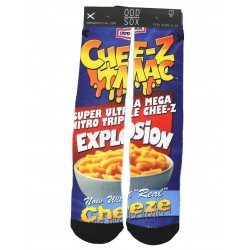 Odd Sox Chee-Z Mac Novelty Crew Socks Fits Sizes 6-13 Blue Yellow NEW