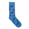 845074 DACHSHUND DOG BLUE LAFITTE PATTERNED SOCKS COMBED COTTON MENS AU 6-11