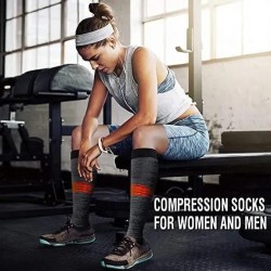 Compression Socks 15-30 MmHg Is Best Athletic&Medical for Men & Women Running Flight Travel Nurse(S-XL)