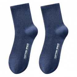 Men's 100% Cotton Mid-Crew Socks - Breathable, Moisture-Wicking & Odor-Resistant Athletic Socks