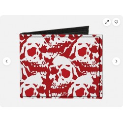 Canvas Bi-Fold Wallet Skull Yard Red/White (US IMPORT)