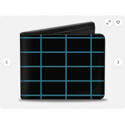 Bi-Fold Wallet Wire Grid Black/Blue (US IMPORT)