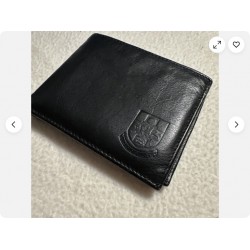 Vim Promovet Insitans Black Genuine Leather Wallet Bifold Card Holder ID bag