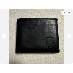 Vim Promovet Insitans Black Genuine Leather Wallet Bifold Card Holder ID bag