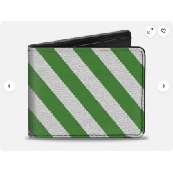 Bi-Fold Wallet Diagonal Stripes2 White/Kelly Green (US IMPORT)
