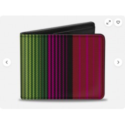 Bi-Fold Wallet pe7 Vertical Pinks/Blues/Greens/Black (US IMPORT)