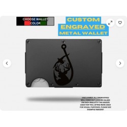 Buck Hook Duck Hunt Laser Engraved Onto An Aluminum Wallet