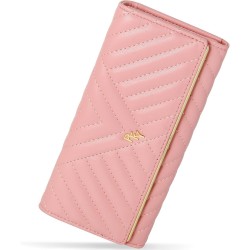 Wallet for Women's RFID Blocking Large Capacity Trifold Ladies Wallet Leather Long