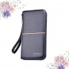 1Pc Men's PU Long Wallet Folding Business Billfold Zipper