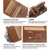 Men Retro Casual Short Wallet Double Zipper Snap Closure Coin Purse