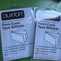 New Buxton Vinyl Windows for Billfold Wallets with a Wing Bar X 3! ! T5 2oz