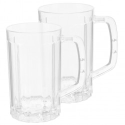 2 Pcs Household Beer Mug Cup Transparent 500 ml Water Cup