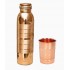 100% Pure Copper Water Bottle Silver 1L Drinking Tumbler Glass Cup 300 ml