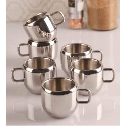 2Pcs Unbreakable Teacup Stainless Steel Liquor Cup Stainless Water Cup Tea Ware