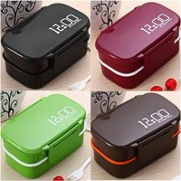 Double Tier Bento Lunch Box Kitchen Accessories Tableware Microwave