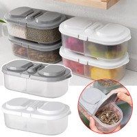 2 Grid Food Container Lunch Fruit Snacks Storage Box Refrigerator Crisper With Lid Camping Picnic Reusable JAM