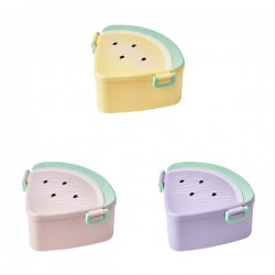 Practical Bento Lunch Box for Kids Leakproof Lunch Fruit Container Microwave Safe with 3 Divideds Compartments JEF
