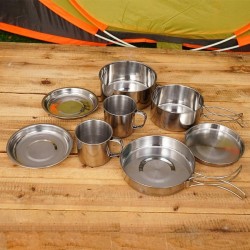 8pack Light weight Folding Cookware Stainless Steel Camping Lunch Box