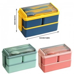 Lunch Box Plastic Bentos Case Double Layer Meal Box Suitable for Meal and Snacks