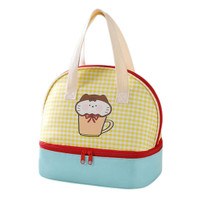 3 sizesInsulated Lunch Box with 2 Main Compartments Lovely Lunch Case Coolers Bag Cartoon Cats Lunch Bag for Work Office Picnic