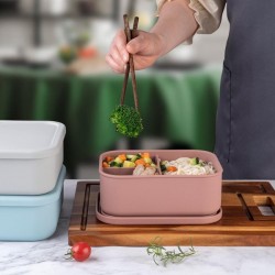 Silicone Lunch Box with Dividers, Microwave & Dishwasher Safe Bento Container for Meal Prep