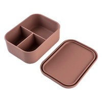 Silicone Lunch Box with Dividers, Microwave & Dishwasher Safe Bento Container for Meal Prep