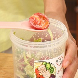 Double-layer Multi-purpose Fresh-keeping Box Portable Salad Box Picnic Box Plastic Transparent Sealed Can Lunch Box