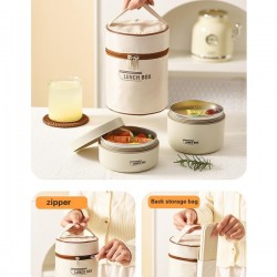 Thermal Lunch Container Set for Adults Stackable Food Box with Insulation Bag