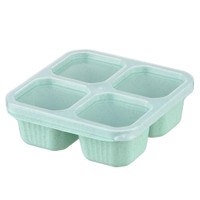 Reusable Lunch Box with 4 Separate Sections Stylish Meal Preparation Container Food Storage Organizer with Clear Lid