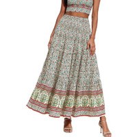 9+ sizesWomen's long dress, fashionable bohemian , trendy floral A-line beach dress, vacation wear