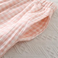 Breathable Cotton Plaid Pajama Set for Couples Lightweight Summer Sleepwear