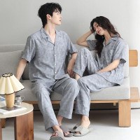 Cloud Cotton Couples Pajama Set - Summer Short Sleeve & Lounge Pants, Soft Lightweight Loungewear