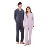7A Antibacterial Cotton Pajama Set for Men & Women A-Class Pure Color Loungewear