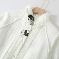 Ultra-Soft 4-Layer Gauze Pajama Set for Women, All-Season Cotton Loungewear with Bound Edges