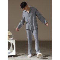 Soft Cotton Gauze Pajama Set for Babies & Toddlers Breathable Long-Sleeve Button-Up Loungewear