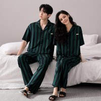 Cool & Comfy Couples Pajama Set - Summer Stripe Cotton Loungewear for Him & Her