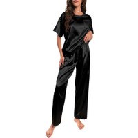 Women's Two Piece Short Sleeve Sleepwear Long Pants Pajamas Sets Loungewear